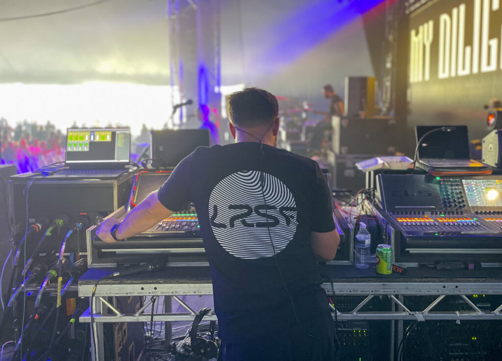 LRSF Audio mixing a festival from side of stage